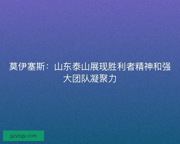 莫伊塞斯:山东泰山展现胜利者精神和强大团队凝聚力 莫伊塞斯:山东泰山展现胜利者精神和强大团队凝聚力