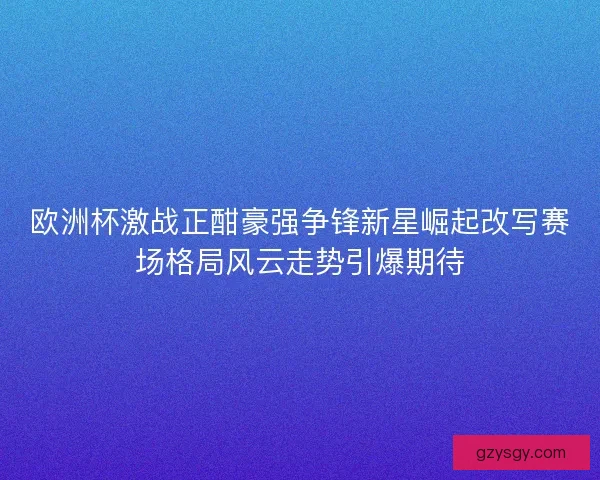 欧洲杯激战正酣豪强争锋新星崛起改写赛场格局风云走势引爆期待